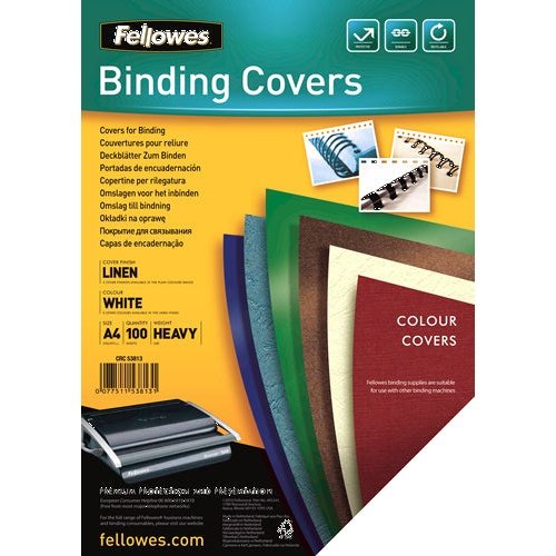 Fellowes - 5381302 cubierta A4 Papel Blanco 100 pieza(s)