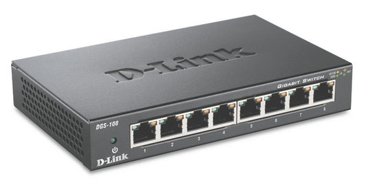 D-Link - DGS-108 switch No administrado L2 Gigabit Ethernet (10/100/1000) Negro