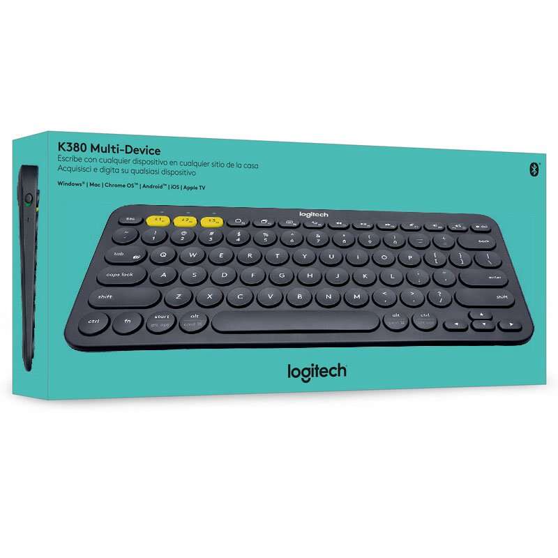 Logitech K380 Teclado Inalambrico Bluetooth - Hasta 3 Dispositivos Simultaneamente - Color Gris Oscuro 1 pieza(s)