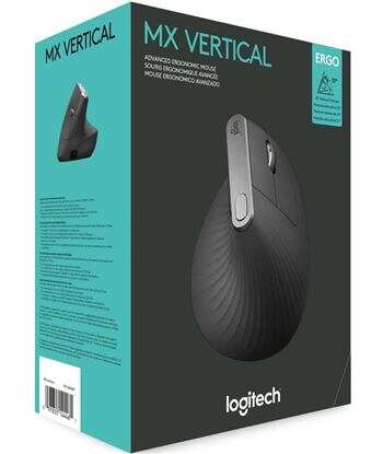 Logitech - MX Vertical ratón mano derecha Oficina RF Wireless + Bluetooth Óptico 4000 DPI