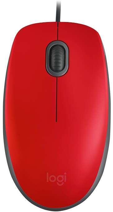 Logitech M110 Silent Raton USB 1000dpi - 3 Botones - Silencioso - Uso Ambidiestro - Cable de 1.80m - Color Rojo 1 pieza(s)