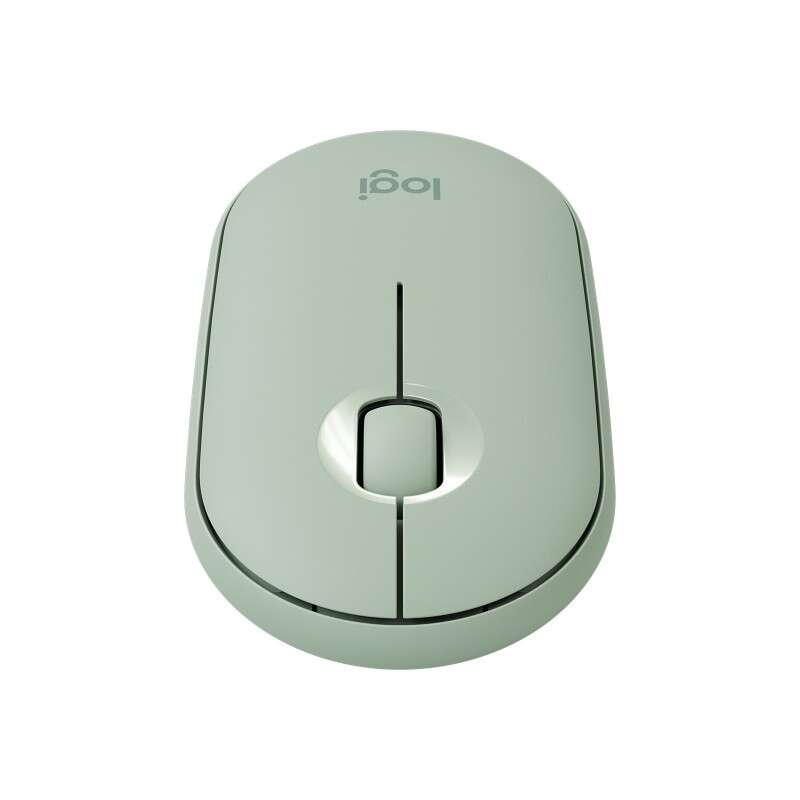 Logitech Pebble M350 Raton Inalambrico USB 1000dpi - 3 Botones - Uso Ambidiestro - Color Verde Eucalipto 1 pieza(s)