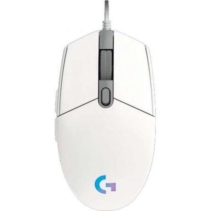 Logitech G203 Lightsync Raton USB 8000dpi - 5 Botones Programables - Iluminacion RGB Lightsync - Uso Diestro - Cable de 2.10m - Color Blanco 1 pieza(s)