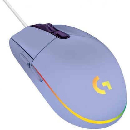 Logitech G203 Lightsync Raton USB 8000dpi - 5 Botones Programables - Iluminacion RGB Lightsync - Uso Diestro - Cable de 2.10m - Color Violeta 1 pieza(s)