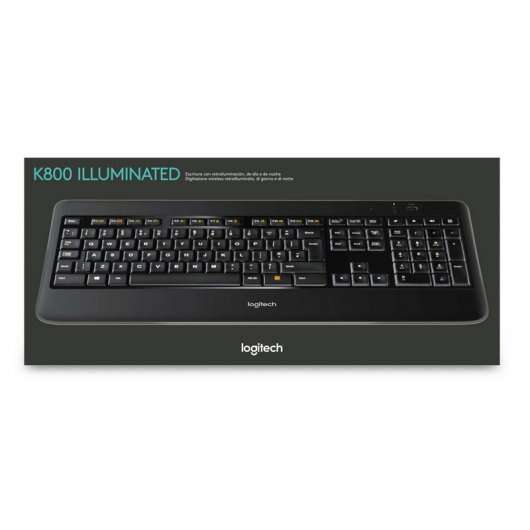 Logitech K800 Teclado Inalambrico USB - Teclas Retroiluminadas con Deteccion de Proximidad de Manos - Iluminacion Ajustable - Color Negro 1 pieza(s)