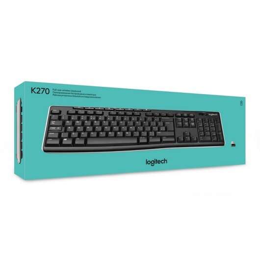 Logitech K270 Teclado Inalambrico USB - Resistente a Salpicaduras - Teclas de Acceso Rapido - Color Negro 1 pieza(s)