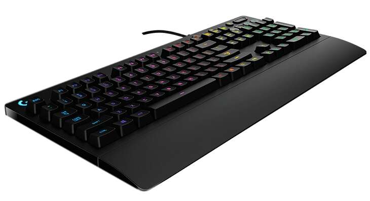 Logitech G213 Prodigy Teclado Gaming USB - Retroiluminacion RGB - Resistente a Salpicaduras - Reposamuñecas - Cable de 1.80m - Color Negro 1 pieza(s)