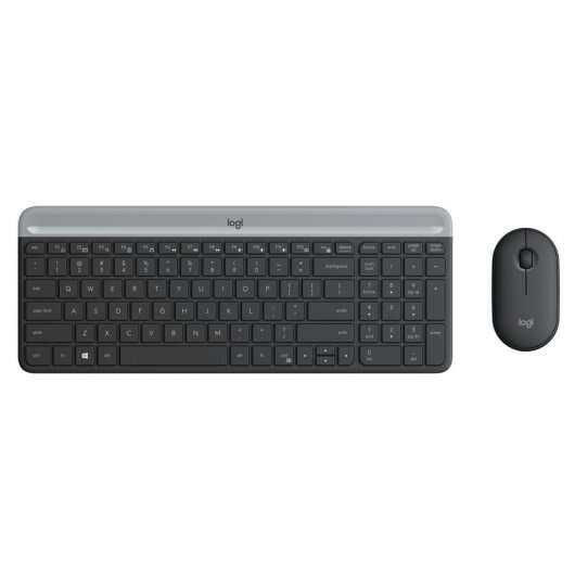 Logitech MK470 Slim Pack Inalambrico USB Teclado 12 Teclas FN + Raton 1000dpi 3 Botones - Ultafinos - Silenciosos - Uso Ambidiestro - Color Negro 1 pieza(s)