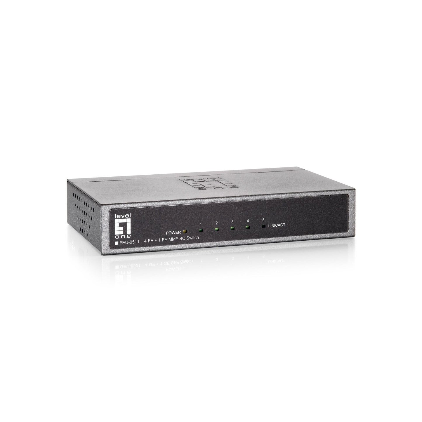 LevelOne - Switch Fast Ethernet de 5 puertos  1 Port SC Multi-Mode Fiber  2km