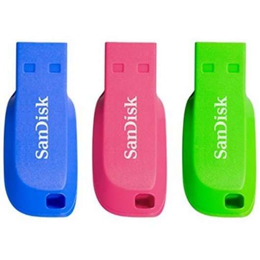 SanDisk - Cruzer Blade 3x 32GB unidad flash USB USB tipo A 2.0 Azul  Verde  Rosa