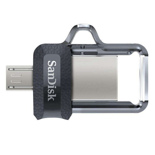 SanDisk - Ultra Dual m3.0 unidad flash USB 32 GB USB Type-A / Micro-USB 3.2 Gen 1 (3.1 Gen 1) Negro  Plata  Transparente