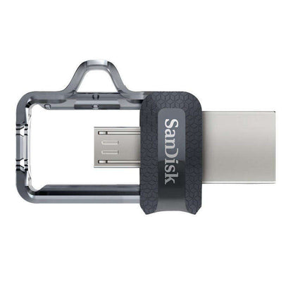 SanDisk - Ultra Dual m3.0 unidad flash USB 64 GB USB Type-A / Micro-USB 3.2 Gen 1 (3.1 Gen 1) Negro  Plata  Transparente