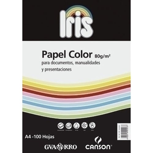 Canson - PAPEL COLOR A4 IRIS 80g 100h AHUESADO