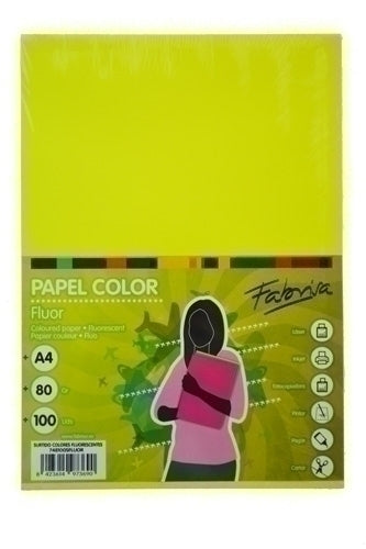 Fabrisa - PAPEL COLOR FABRISA A4 80g 100h SURT.FLU