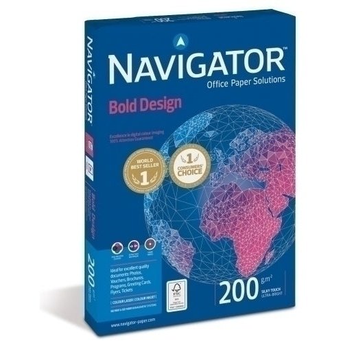 Navigator - PAPEL A4 NAVIGATOR 200g 150h BOLD DESIGN - Pack de 7 unidades