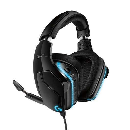 Logitech G635 Auriculares Gaming USB DTS 7.1 LightSync con Microfono - Iluminacion RGB - Microfono Plegable - Diadema Ajustable - Almohadillas Acolchadas - Controles en Auricular - Cable de 2.80m - Color Negro 1 pieza(s)