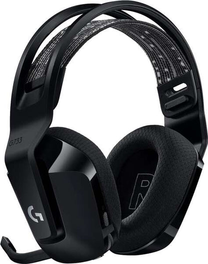 Logitech G733 Auriculares Gaming Inalambricos DTS 7.1 con Microfono - Tecnologia Lightspeed - Iluminacion RGB - Autonomia hasta 29h - Microfono Extraible - Almohadillas Acolchadas - Controles en Auricular - Color Negro 1 pieza(s)