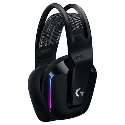 Logitech G733 Auriculares Gaming Inalambricos DTS 7.1 con Microfono - Tecnologia Lightspeed - Iluminacion RGB - Autonomia hasta 29h - Microfono Extraible - Almohadillas Acolchadas - Controles en Auricular - Color Negro 1 pieza(s)