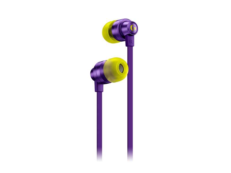 Logitech G333 Auriculares Gaming con Microfono - Adaptador USB-C - Multiplataforma - Altavoces Dinamicos - Jack 3.5mm - Color Violeta/Amarillo 1 pieza(s)