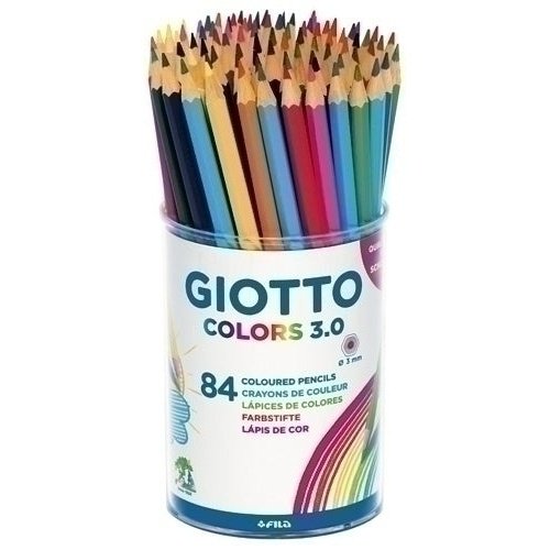 Giotto - LAPICES DE COLORES GIOTTO COLORS 3.0 BOTE PLASTICO DE 84 LAPICES COLORES SURTIDOS