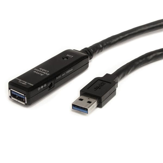 StarTech.com - Cable Extensor Alargador USB 3.0 SuperSpeed Activo de 5m - USB A Macho a Hembra - Negro