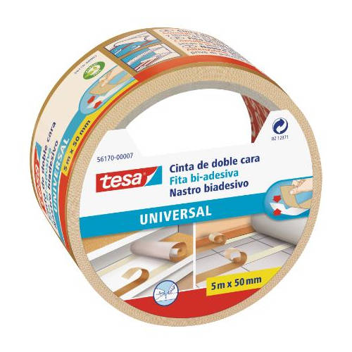 TESA - CINTA ADHESIVA UNIVERSAL DOBLE CARA ESPECIAL MOQUETAS 50MM.X5M. TESA 56170-00007-11