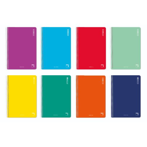 Pacsa - CUADERNO ESPIRAL SERIE BASIC TAPA BLANDA 60 GRS. FOLIO (215X310MM.) 80 HOJAS HORIZONTAL CON MARGEN 8 COLORES SURTIDOS PACSA 16419