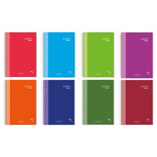 Pacsa - CUADERNO SERIE PREMIUM EXTRA TAPA EXTRA DURA 90 GRS. A-4 (210X297MM.) MICROPERFORADO 120 HOJAS CUADRÍCULA 5X5 + GRECA SURTIDO PACSA - Pack de 4 Unidades - 16481