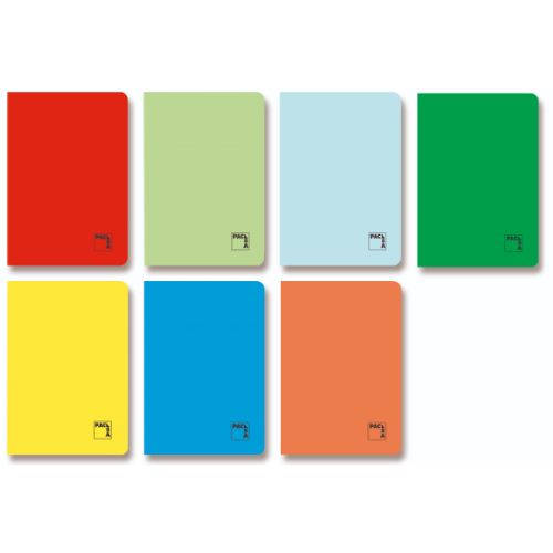 Pacsa - LIBRETA GOFRADA TAPA CARTULINA 70 GRS. A-4 (210X297MM.) 48 HOJAS HORIZONTAL 8 COLORES SURTIDOS CON MARGEN SURTIDO PACSA - Pack de 10 Unidades  - 20061