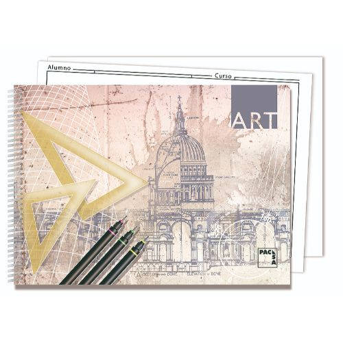 Pacsa - CUADERNO BLOCKS  DIBUJO ART 140 GRS. FOLIO PROLONGADO 20 HOJAS 2 TALADROS LISO CON RECUADRO PACSA 18848