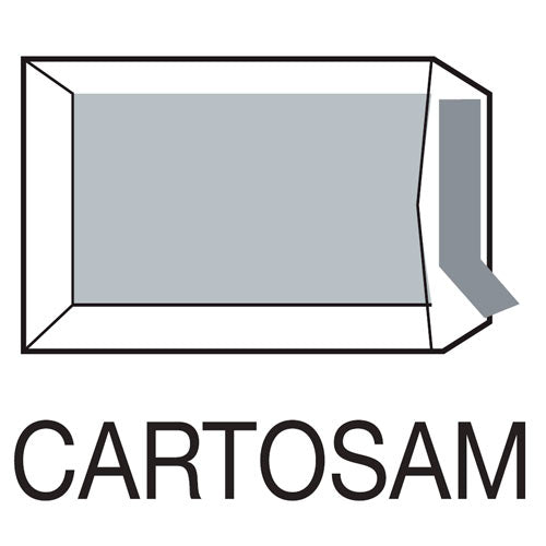 Sam - CAJA 100 BOLSAS DIN C4 (229X324) RESPALDO DE CARTÓN 450 G. OFFSET BLANCO 100 GRS. CARTOSAM RESPALDO CARTÓN AUTOADHESIVO TIRA SILICONA SAM 149070