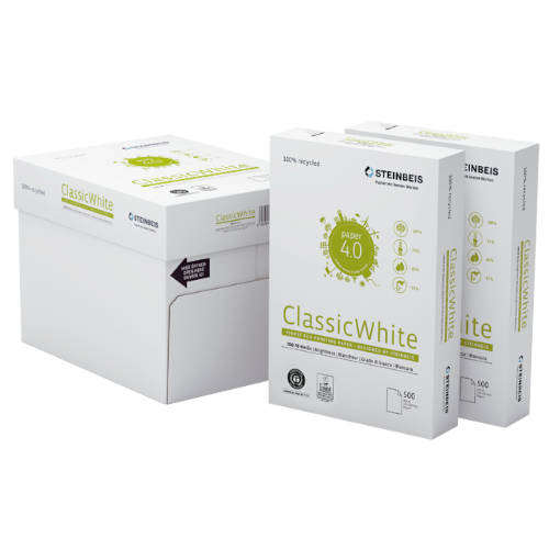 Steinbeis - PAQUETE 500 HOJAS PAPEL RECICLADO A3 CLASSIC WHITE 80GR. ISO70 STEINBEIS 141689