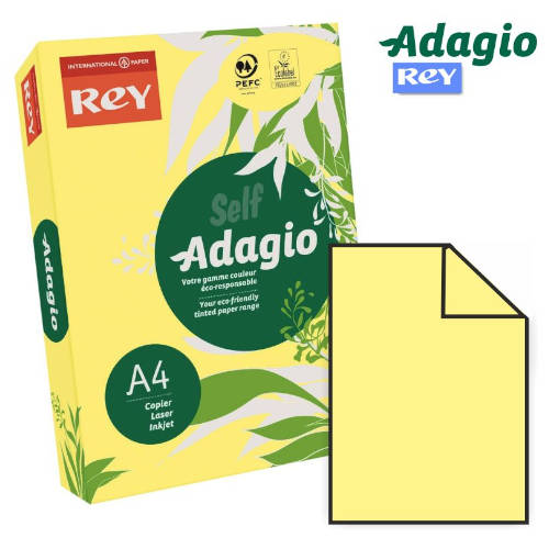 Adagio - PAQUETE 500 HOJAS PAPEL A4 80GR. AMARILLO PALIDO ADAGIO 156220