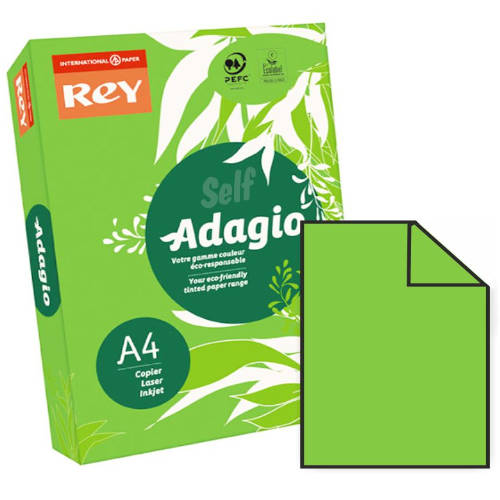 Adagio - PAQUETE 500 HOJAS PAPEL A4 80GR. VERDE INTENSO ADAGIO 156251