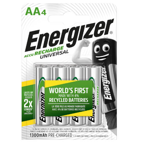 Energizer - BLISTER  4  PILAS  RECARGABLES  UNIVERSAL  POTENCIA  1300  MAH  TIPO  HR6  ENERGIZER  E301376000