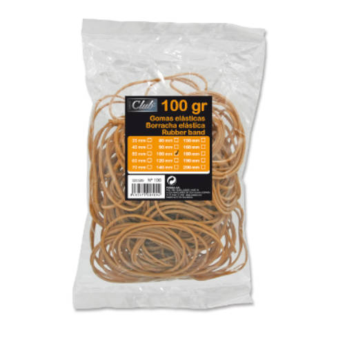 Office Club - BOLSA 100 GR. GOMAS ELASTICAS Nº 10 DE 10 CM. LARGO OFFICE CLUB 320509