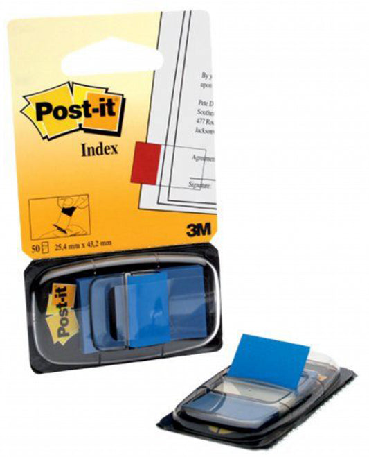 Post-It - PACK 12 DISPENSADORES DE 50 UNIDADES INDEX AZUL (25.4X43.1) POST-IT 3M6802