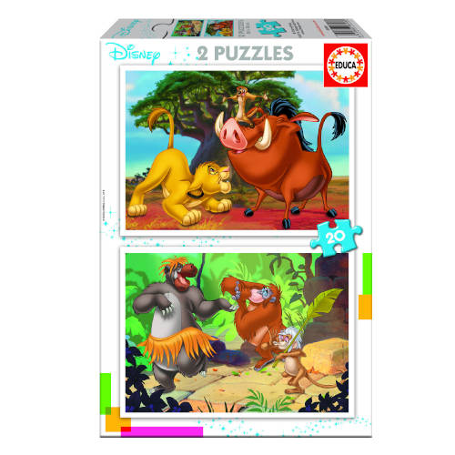 Educa - PUZZLE INFANTIL 2x20 DISNEY ANIMALS DE 3-5 AÑOS EDUCA BORRAS 18103