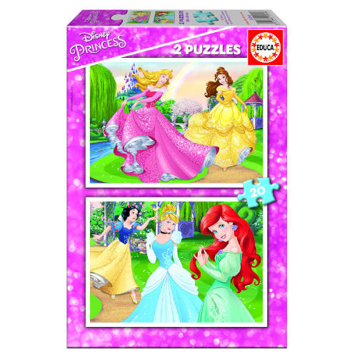 Educa - PUZZLE INFANTIL 2x20 PRINCESAS DISNEY DE 3-5 AÑOS EDUCA BORRAS 16846