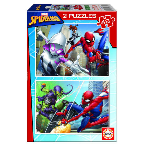 Educa - PUZZLE 2x48 SPIDER-MAN DE 4-6 AÑOS EDUCA BORRAS 18099