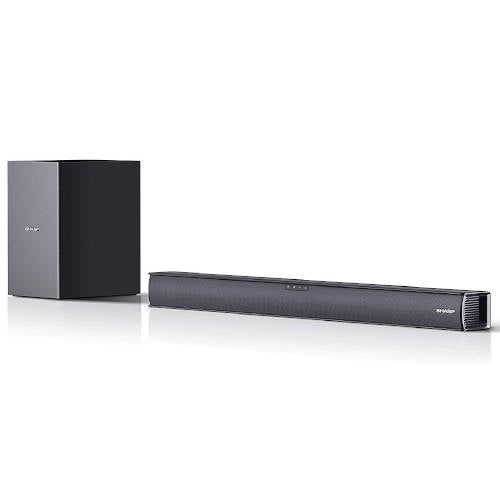 Sharp - SHARP HT-SBW182  Soundbar 2.1 Slim con Subwoofer inalámbrico  Bluetooth con HDMI ARC/CEC  160W  audio óptico digital  AUX  74 cm  color Negro