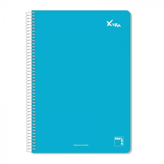 Pacsa - CUADERNO SERIE XTRA 60GR.TAPA CONTRACOLADA FOLIO (215X310MM.) 80 HOJAS CUADRÍCULA 4X4 COLOR AZUL PACSA 16070