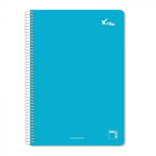 Pacsa - CUADERNO SERIE XTRA 60GR.TAPA CONTRACOLADA FOLIO (215X310MM.) 80 HOJAS CUADRÍCULA 4X4 COLOR AZUL PACSA 16070