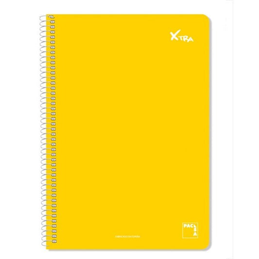 Pacsa - CUADERNO SERIE XTRA 60GR.TAPA CONTRACOLADA FOLIO (215X310MM.) 80 HOJAS CUADRÍCULA 4X4 COLOR AMARILLO PACSA 16050