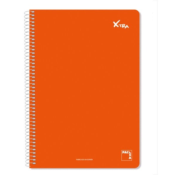 Pacsa - CUADERNO SERIE XTRA 60GR.TAPA CONTRACOLADA FOLIO (215X310MM.) 80 HOJAS CUADRÍCULA 4X4 COLOR ROJO PACSA 16729