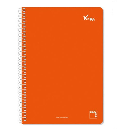 Pacsa - CUADERNO SERIE XTRA 60GR.TAPA CONTRACOLADA FOLIO (215X310MM.) 80 HOJAS CUADRÍCULA 4X4 COLOR ROJO PACSA 16729