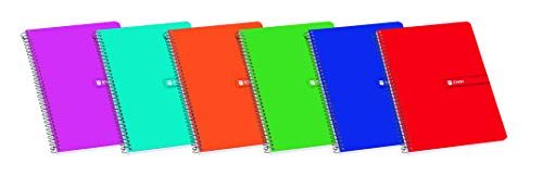 ENRI - CUADERNO POLIPROPILENO ESPIRAL FOLIO 80 HOJAS 90G 4X4 CON MARGEN SURTIDO ENRI&nbsp 400133583 Pack 25 Unid