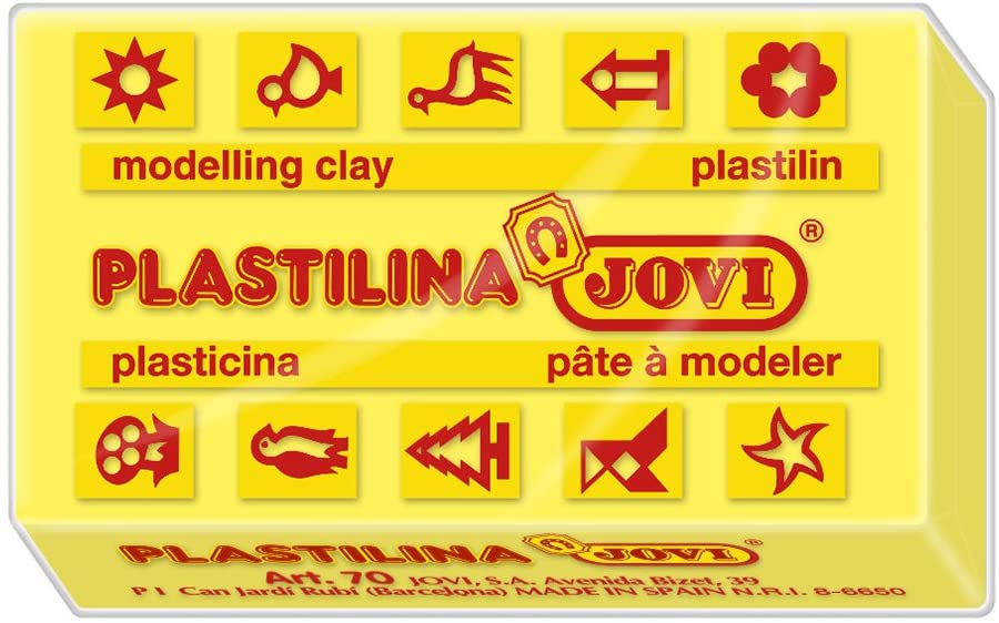 Jovi - CAJA 30 PASTILLAS PLASTILINA 50 G - AMARILLO  JOVI 7002 Pack de 30 Unidades