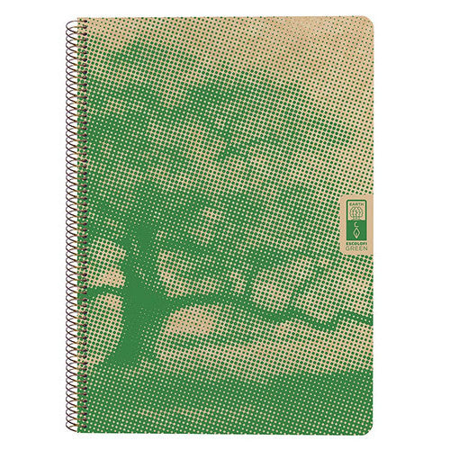 Escolofi - CUADERNO ESPIRAL DIN-A4 RECICLADO FSC 80 HOJAS 80G. CUADRÍCULA 5X5. 4 ELEMENTS - EARTH ESCOLOFI 130100400