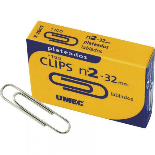 UMEC - CAJA 100 CLIP NIQUELADO 32 MM U200304 UMEC